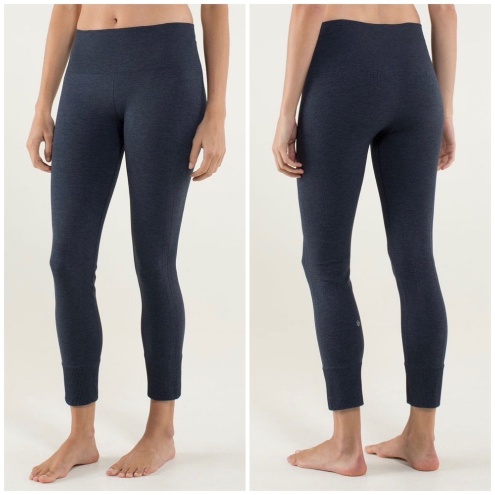 Lululemon Ebb To Street Pant Heathered Deep Navy Size 8